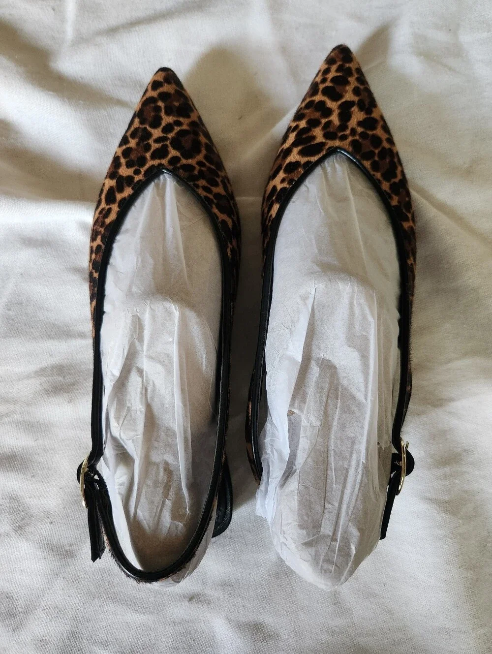 Marc Fisher LTD Gabraly Leopard Calf Hair Slingback Flats Pointed Toe 7